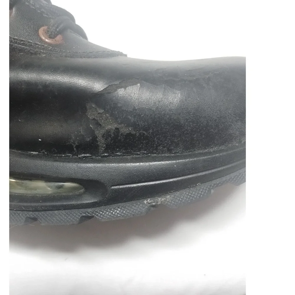 M-Gear Mens Black Leather Air Cushion Hiking Work Boots Size 13 Round Toe LaceUp